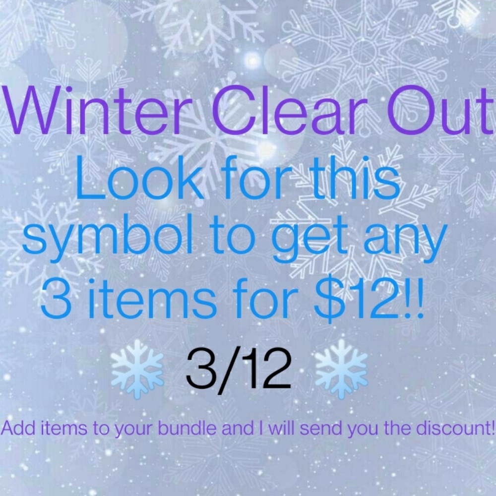 ❄️ 3/12 ❄️ 3 items for $12 winter Clear Out sale!!!